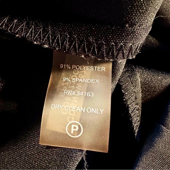 NWOT Calvin Klein Black Scuba Sheath Dress with Pink Floral Embroidery Size 6 - Picture 11 of 16